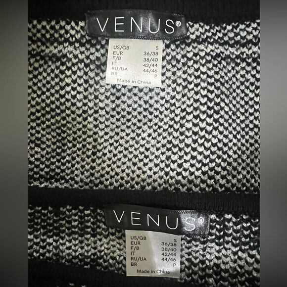 Venus black white checkered sweater cardigan set small academia preppy office - Picture 4 of 10